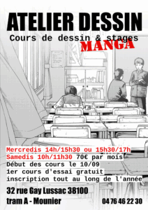 cours atelier dessin grenoble manga